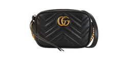 GG Marmont Small Camera Bag, Leather, Black, 525040, DB/B, 3*